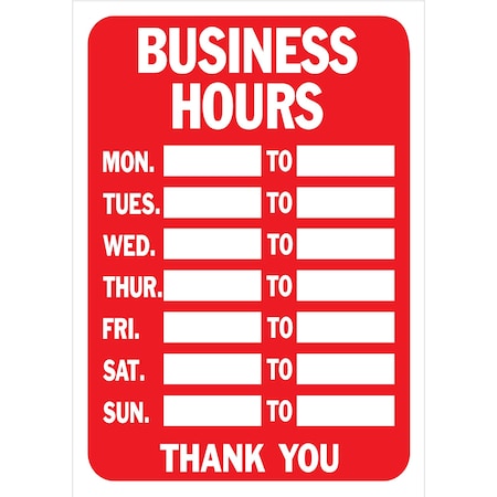 Hy-Ko Business Hours Static Cling Kit 9" x 13", 3PK A60001